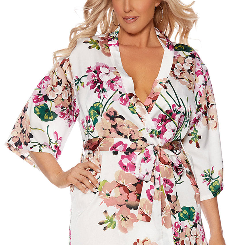 Plus Size Femme Floral Robe