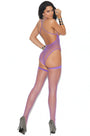 Purple Cupless Fishnet Teddy