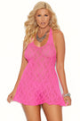 Plus Size Lace Halter Chemise