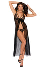Onyx Geo Lace Babydoll Gown
