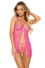 Hot Pink Flyaway Front Babydoll