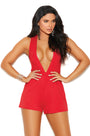 Low Cut Red Romper