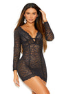 Midnight Lace Long Sleeve Chemise