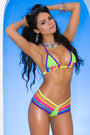 Neon Rainbow Strappy Bikini