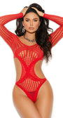 Red Long Sleeve Crochet Teddy
