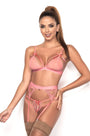 Lace Cage Bra and Garter Set