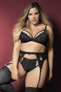 Plus Size Lace Cage Bra and Garter Set
