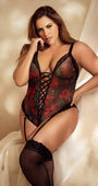 Plus Size Botanic Mesh Teddy
