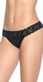 Microfiber and Lace Thong