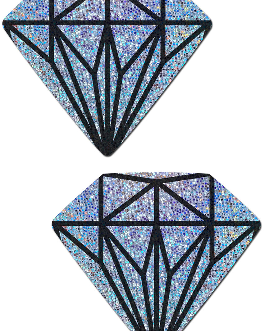 Silver Diamond Shaped Nipple Pasties