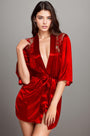 Satin Robe with Lace