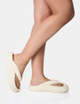 Guilty Cream Chunky Toe Post Slider Sandals
