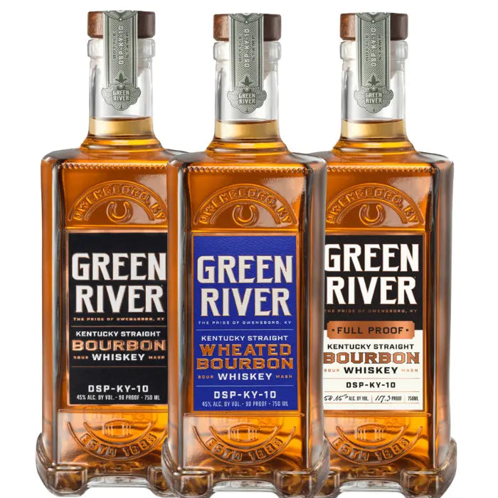 Green River Bourbon,Wheated, Full Proof Whiskey Combo Pack (3x750mL)