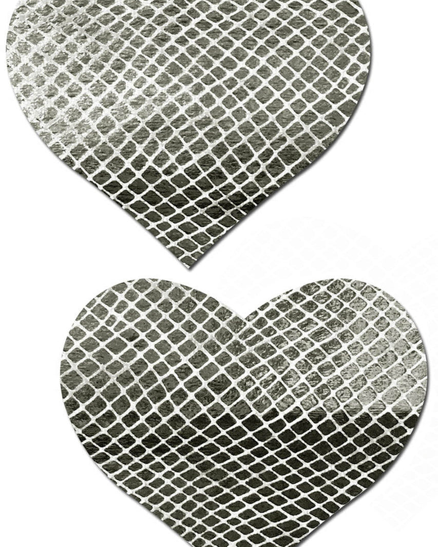 Galactic Silver Heart Nipple Pasties