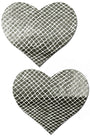 Galactic Silver Heart Nipple Pasties