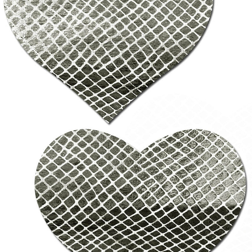 Galactic Silver Heart Nipple Pasties