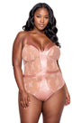Plus Size Perfectly Pink Lace Teddy