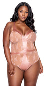 Plus Size Perfectly Pink Lace Teddy