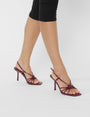 Jiniso Burgundy Knot Front Strappy Heels