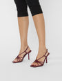 Jiniso Burgundy Knot Front Strappy Heels