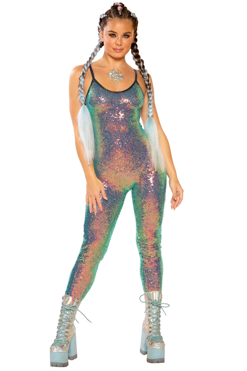 Metallic Sequin Catsuit