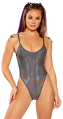 Metallic Spaghetti Strap Bodysuit