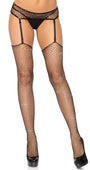 Rhinestone Net Stockings and Garter Belt