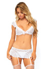 White Daisy Mesh Bralette and Skirt