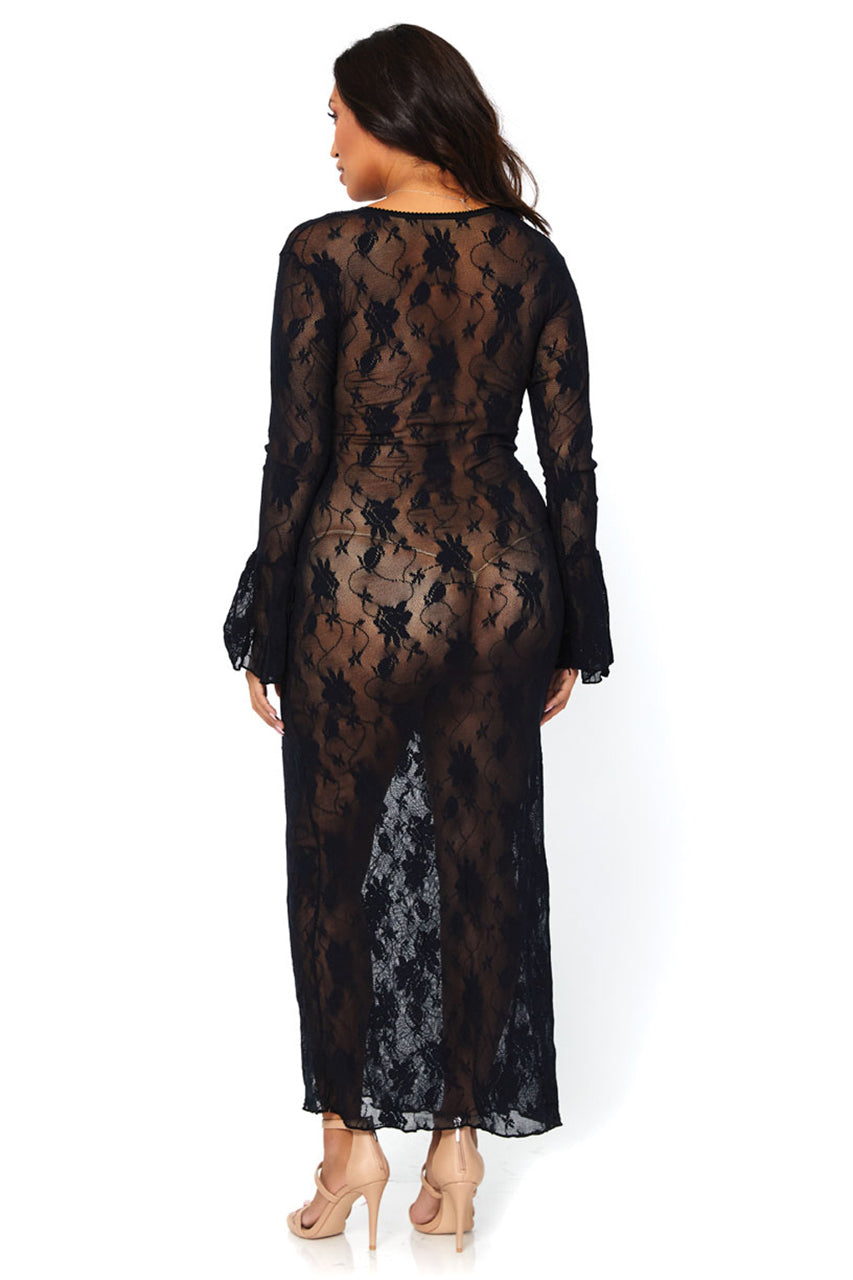 Plus Size Deep V Lace Chemise