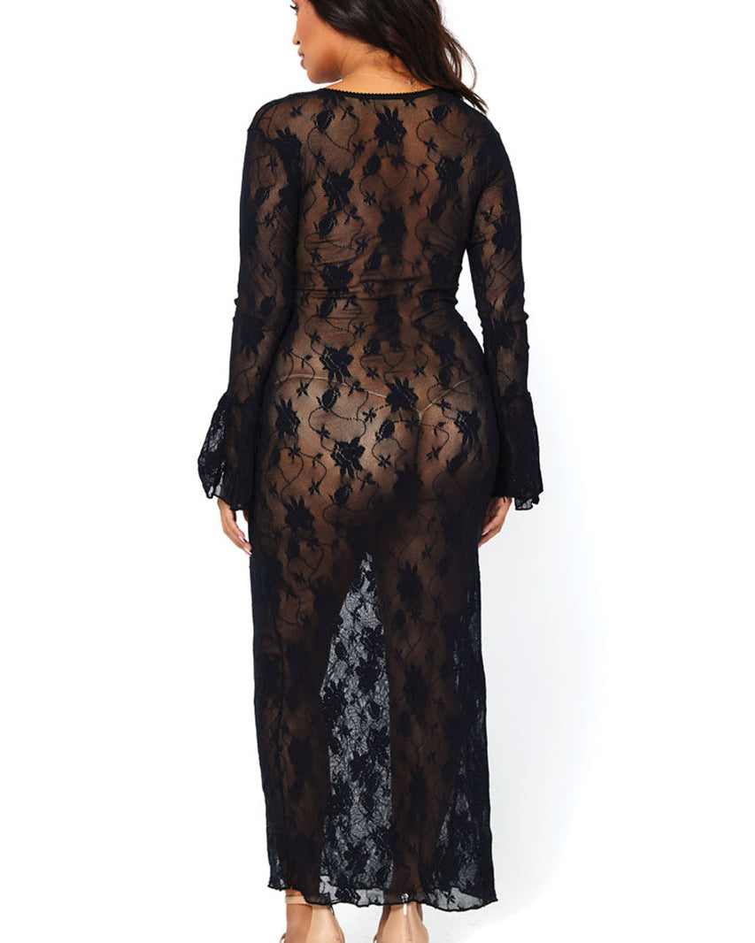 Plus Size Deep V Lace Chemise