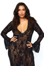 Plus Size Deep V Lace Chemise
