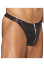 Men's Zipper Leather Thong
