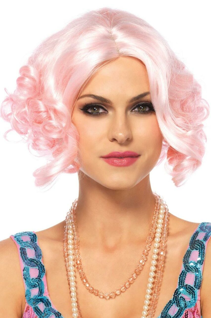 Pink Pastel Curly Bob Wig
