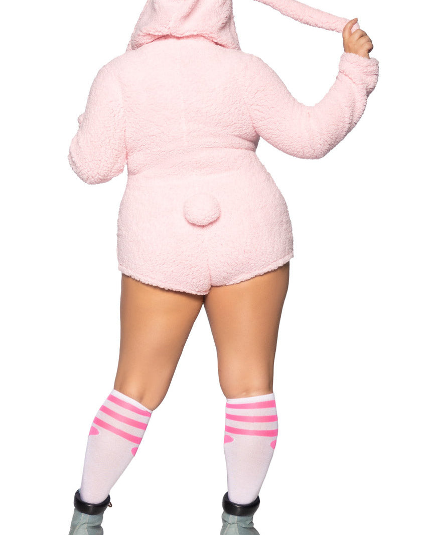 Plus Size Fuzzy Pink Cuddle Bunny Costume