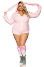 Plus Size Fuzzy Pink Cuddle Bunny Costume