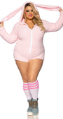 Plus Size Fuzzy Pink Cuddle Bunny Costume