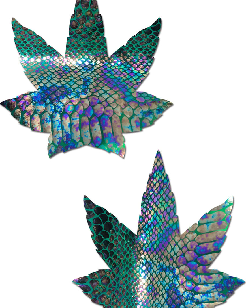 Gold Holographic Snake Print Indica Nipple Pasties