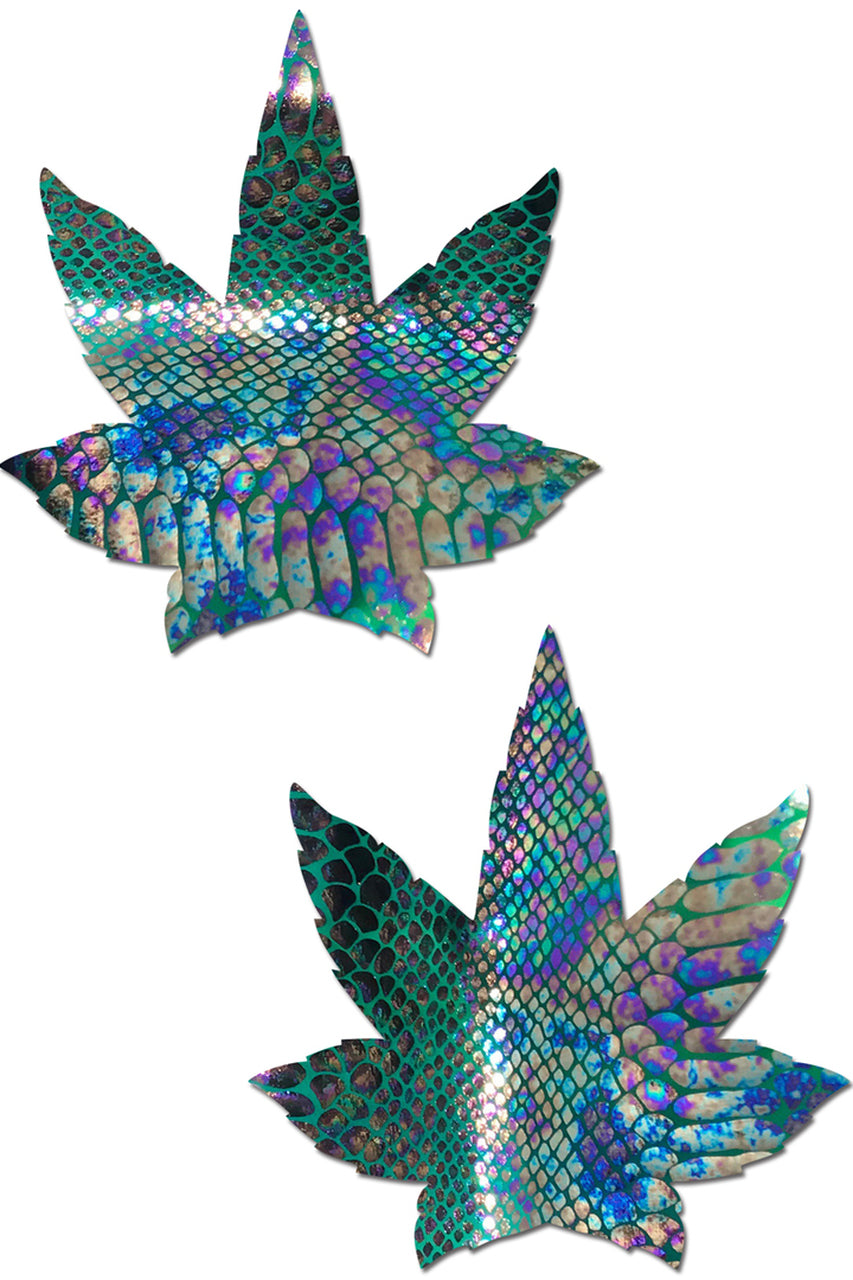 Gold Holographic Snake Print Indica Nipple Pasties