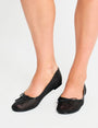 Lula Black Mesh Flat Ballet Pumps