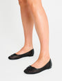Lula Black Mesh Flat Ballet Pumps