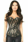 Tan Lace Front Zipper Corset