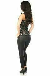 Tan Lace Front Zipper Corset