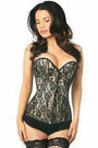 Tan Lace Front Zipper Corset