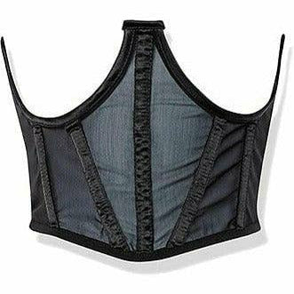 Lavish Black Mesh Open Cup Waist Cincher