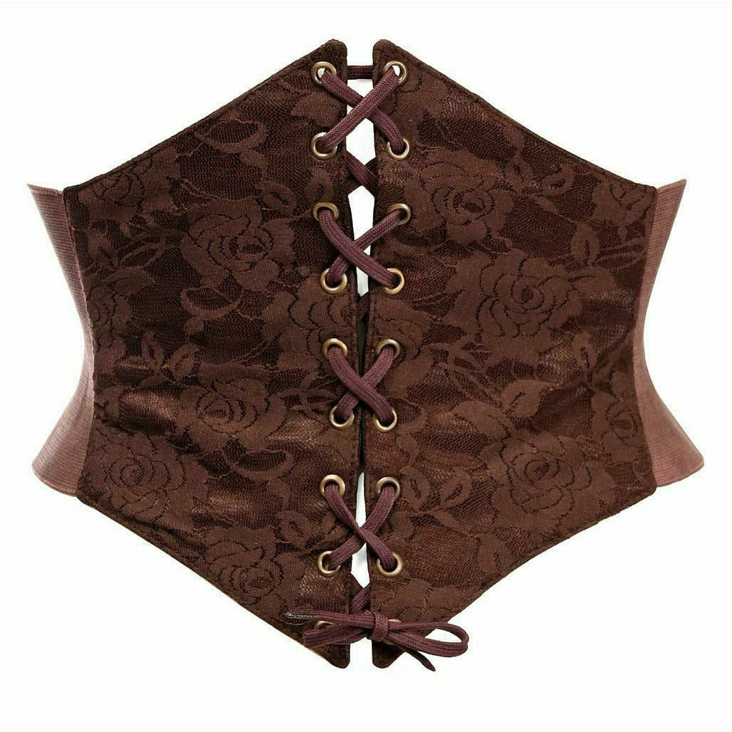 Dark Brown Lace Corset Belt Cincher