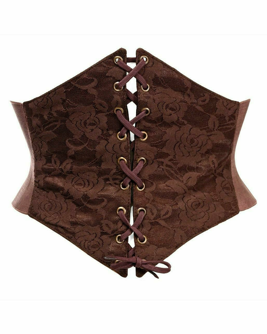 Dark Brown Lace Corset Belt Cincher