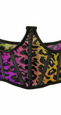 Rainbow Animal Print Mesh Underbust Waist Cincher