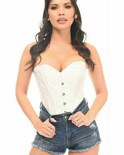 White Brocade Corset