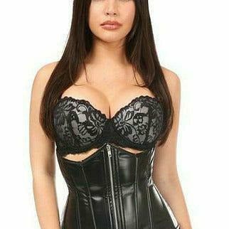Black Wet Look Under Bust Corset