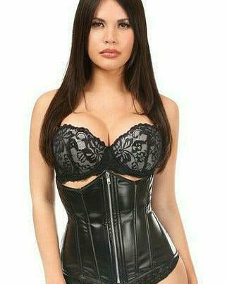 Black Wet Look Under Bust Corset
